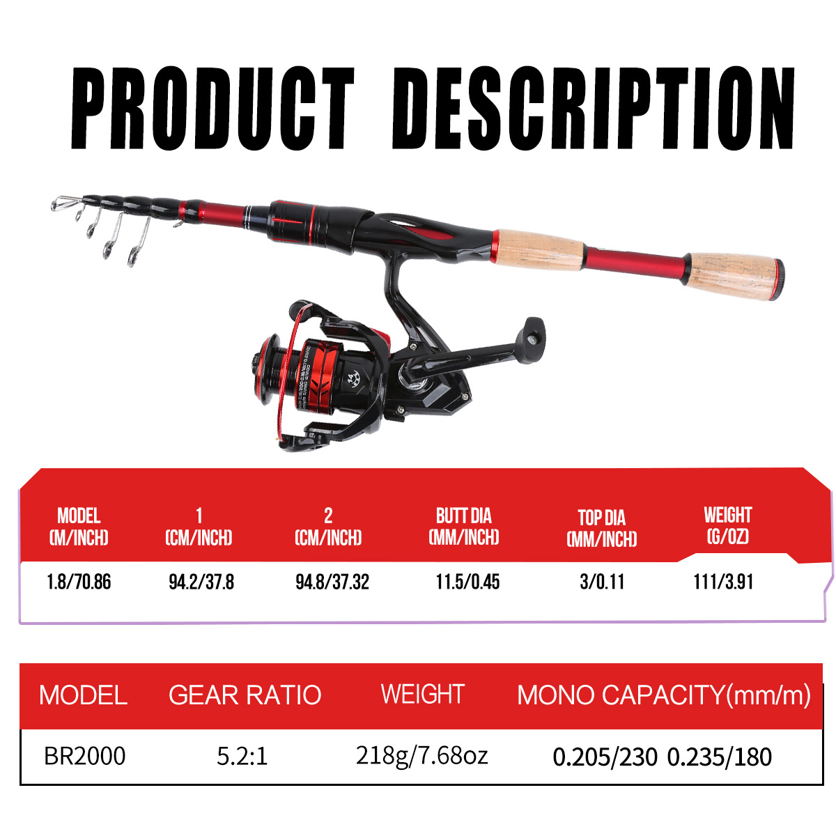 Caña de Pescar Telescópica de  - Fishing Line Box reseña y precio